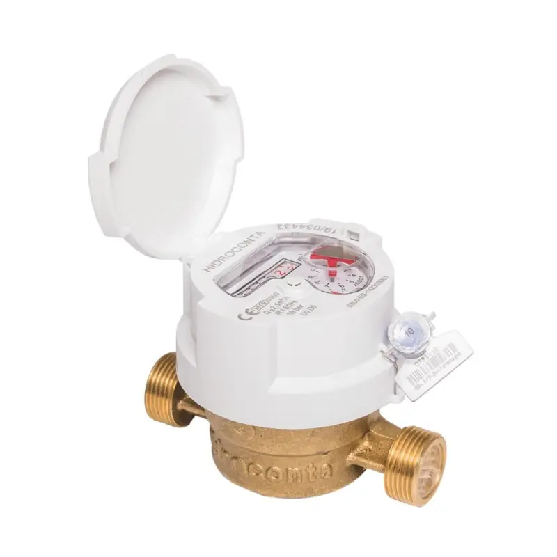 Watermeter, type Atlantis, 2x buitendraad, &frac34;", l = 110 mm, incl. koppelingen, &frac34;" x &frac12;" Wereldwijde Verzending