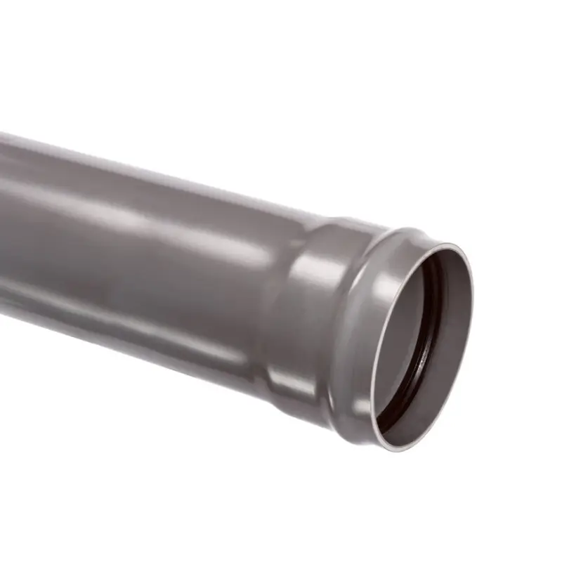 Afvoerbuis met aangevormde manchetmof, pvc, grijs, KOMO, SN4, l = 1 m, 250 x 6,2 mm Gecertificeerd