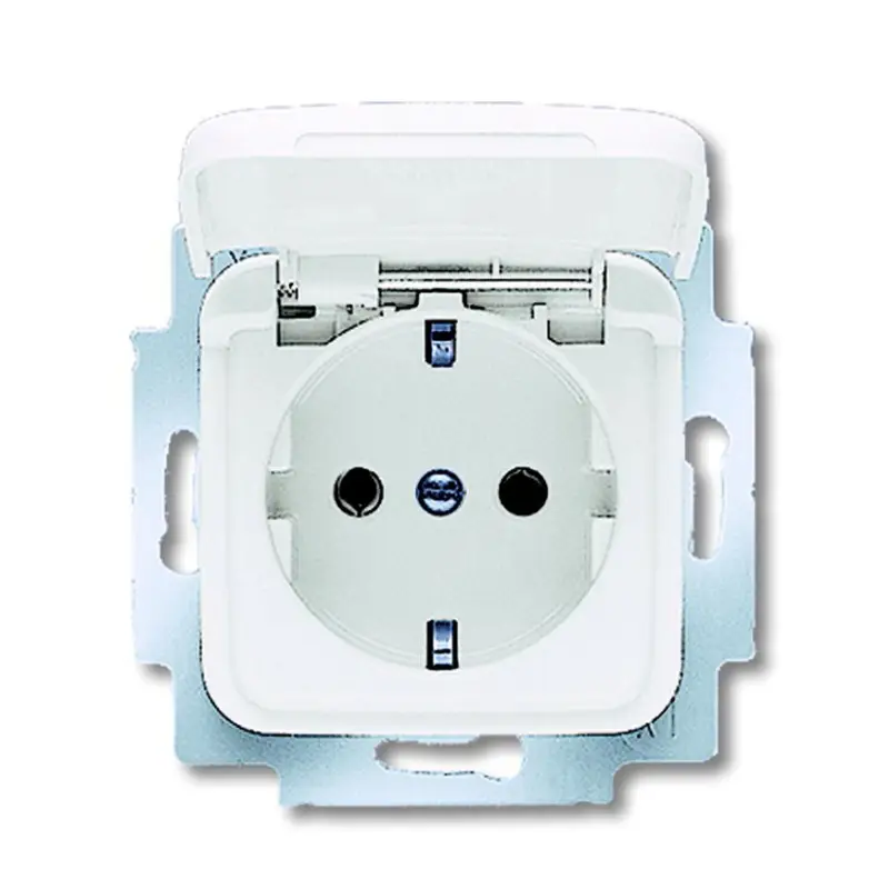 ABB Busch-Jaeger wandcontactdoos, Reflex SI, met RA, klapdeksel, wit Hoge Kwaliteit