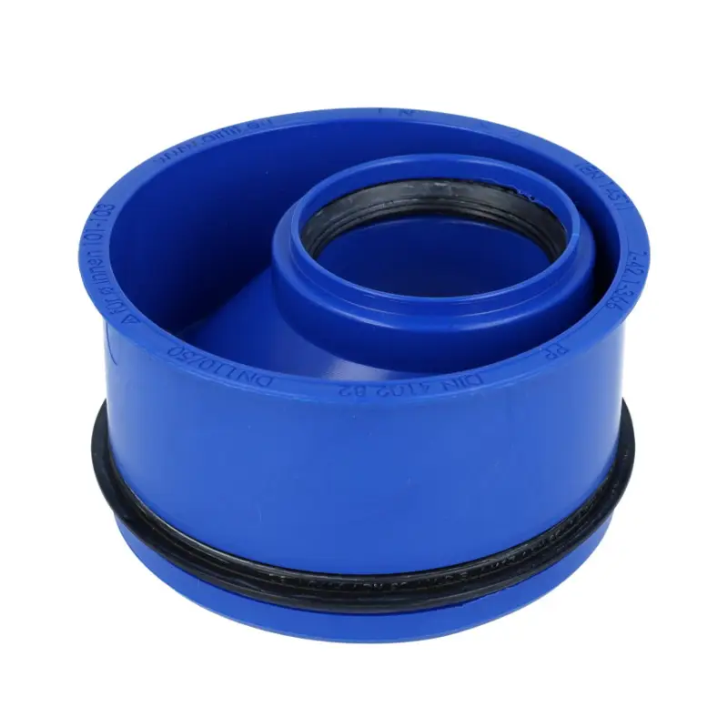 Airfit inzet-verloopring, pp, excentrisch, verjongd spie/2x manchet, blauw, 110 x 50 mm Gratis Retour