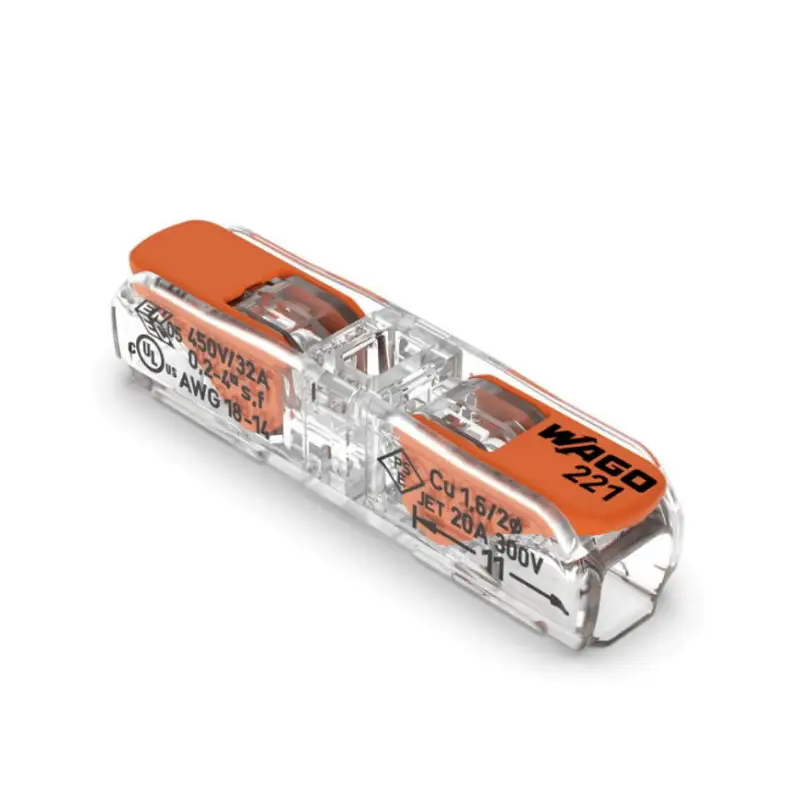 Wago doorvoerconnector voor alle soorten geleiders, 0,2 - 4 mm&sup2;, doos &agrave; 60 stuks Beperkte Voorraad