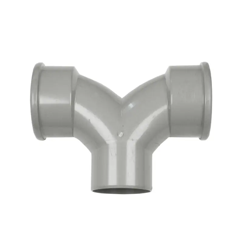 Wavin Wafix zettingsstroom T-stuk 88°, pvc, 2x flex manchet/1x spie, grijs, KOMO, SN8, 125 mm Direct Verzonden