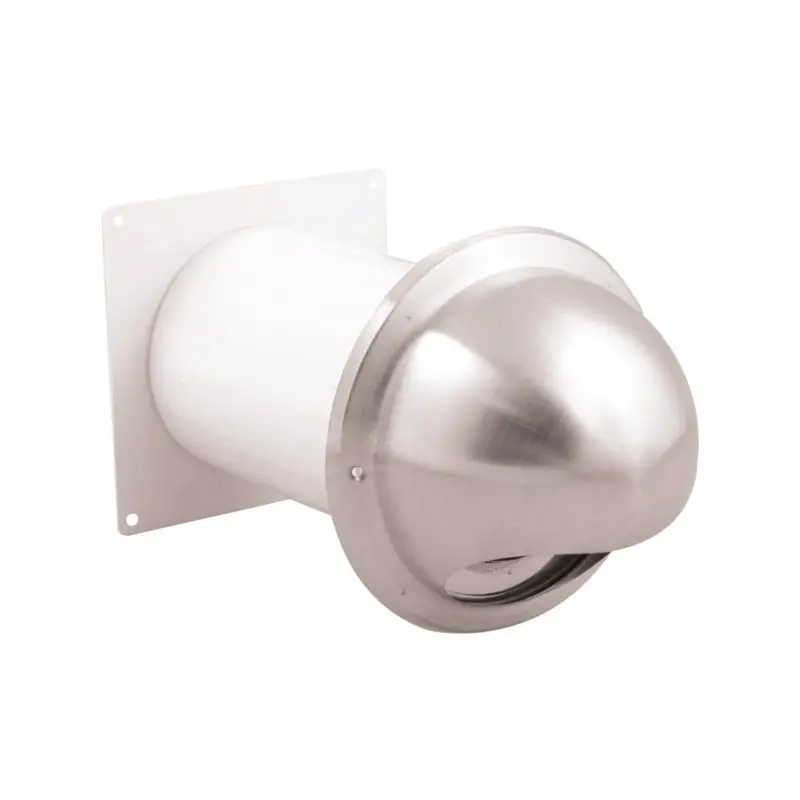 Voordeelprijs Nedco bolrooster met schoepen en muurdoorvoer, 125 mm, rvs 304, l = 180 - 300 mm