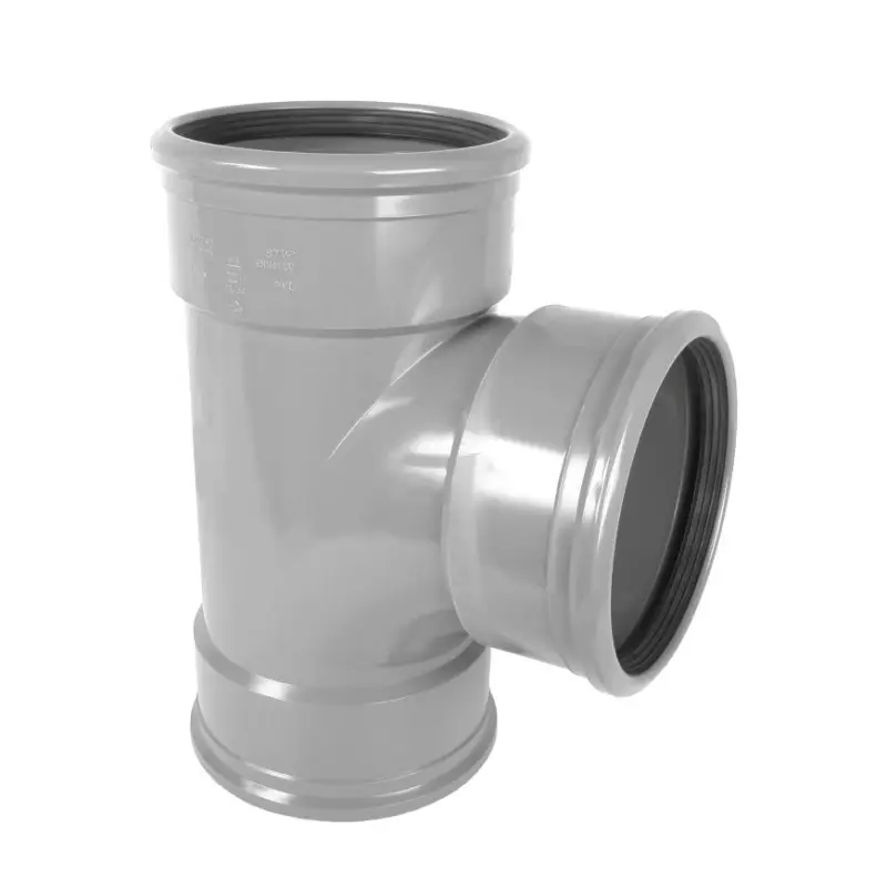 Wavin Wafix T-stuk 88°, pvc, 3x flex manchet, 3°, grijs, KOMO, SN8, 125 mm Nieuw