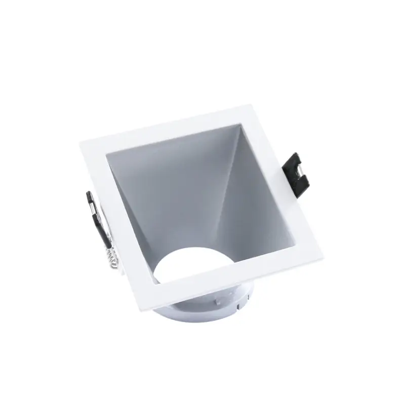 Adurolight&reg; inbouwarmatuur, Mona, niet kantelb, wit, a-sym. mat zilver reflector, 82x82mm, excl spot Wereldwijde Verzending