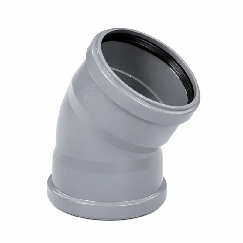 Alleen Vandaag Funke bocht 30°, pvc, 2x manchet, grijs, KOMO, SN4/SN8, 110 mm
