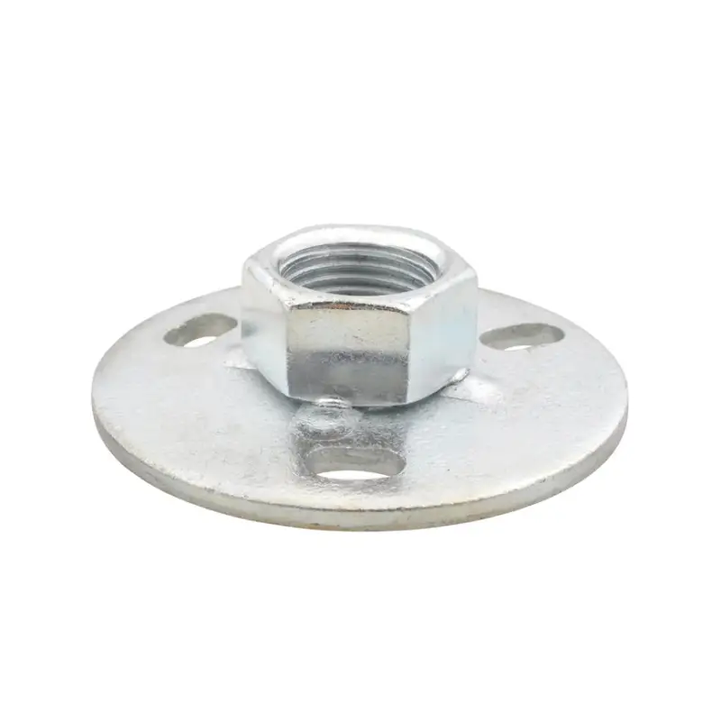 Walraven muurplaat, rond, elektrolytisch verzinkt, projectiegelaste aansluitmoer, &frac12;" Handgemaakt