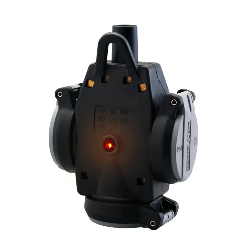 ABL verdeeldoos met randaarde, hangkoppeling, schuko, 3-voudig, 3-p, IP54, kunststof, grijs/zwart Koop Online