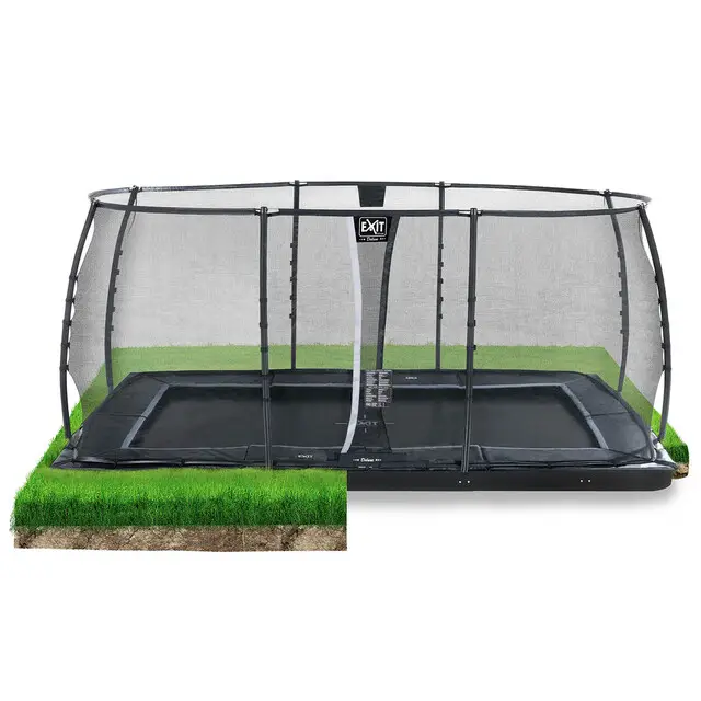 Gereduceerde Prijs EXIT Trampoline Dynamic Groundlevel Zwart - 305 x 519 cm