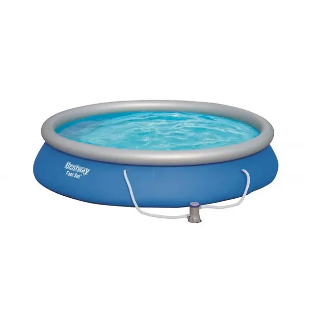 Dagaanbieding Bestway Fast Set Set Met Rond Opblaasbaar Zwembad 4,57 m x 84 cm