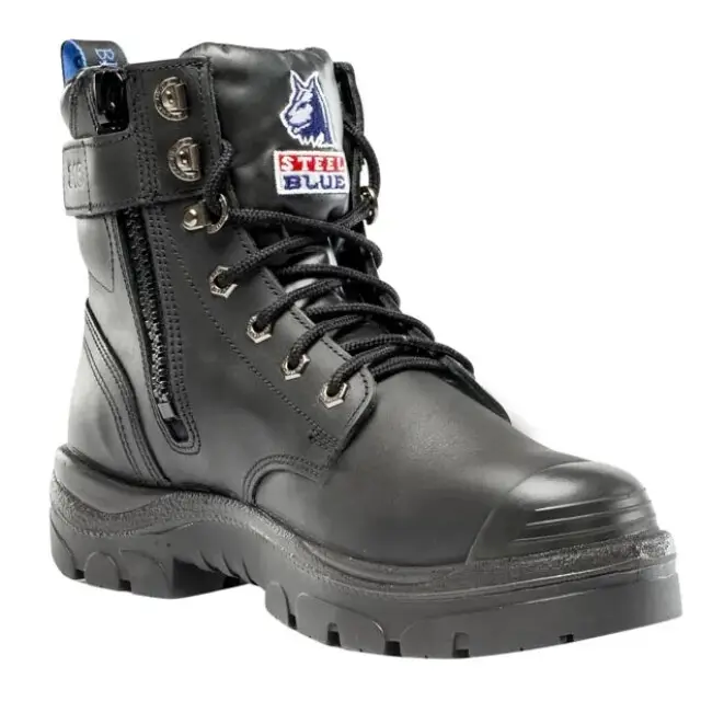 Ambachtelijk Steel Blue Argyle Werkschoen Heren S3 met Rits Waterbestendig Tpu Zwart - mt 45