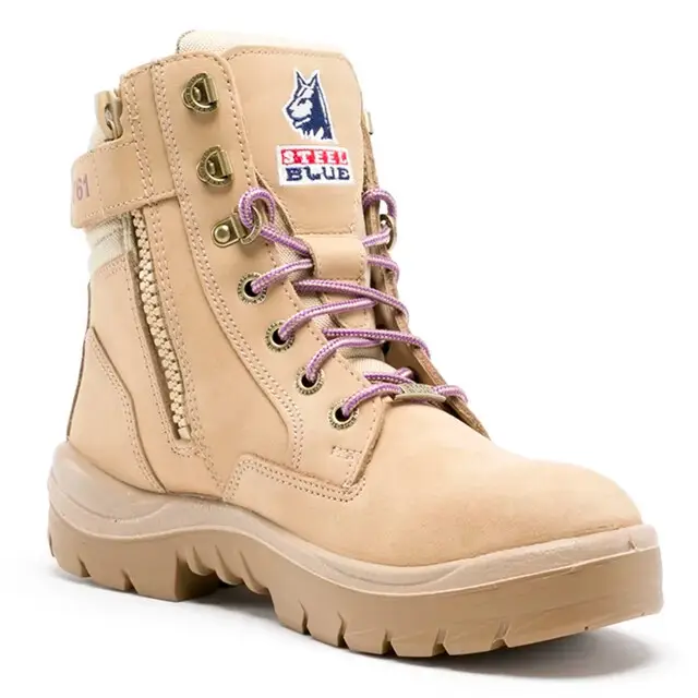 Handgemaakt Steel Blue Southern Cross Werkschoen S3 Dames met Rits Tpu Zand - maat 37