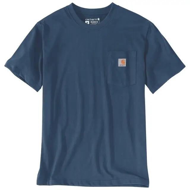 Populair Carhartt Heren T-shirt Relaxed Fit Blauw - Maat S