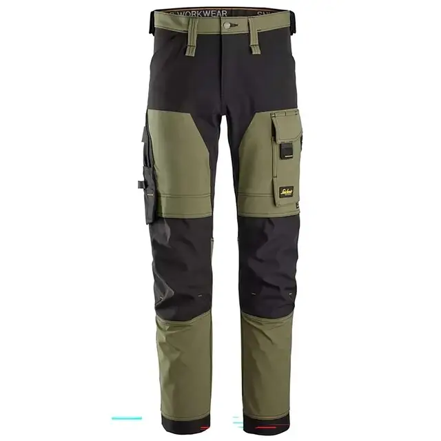 Koop Online Snickers Stretch Broek 6375 Khaki Groen - Zwart (3104) Maat 256