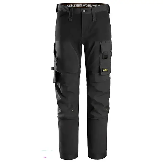 Snickers AllroundWork 4-weg Stretch Broek 6375 Zwart - Zwart (0404) Maat 160 Professioneel