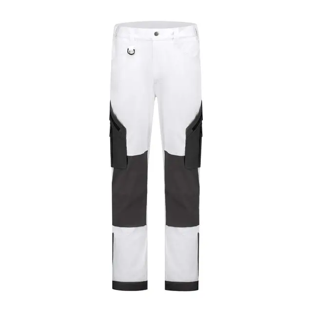 Gecertificeerd De Boer Werkbroek 4-way Stretch Met Kniezakken Wit/grijs Maat 58