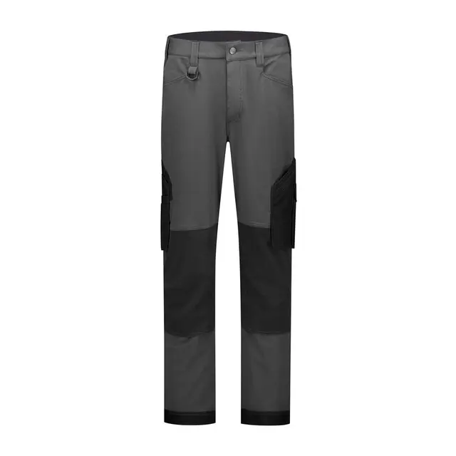 Weekendaanbieding De Boer Werkbroek 4-way Stretch Met Kniezakken Grijs/zwart Maat 57