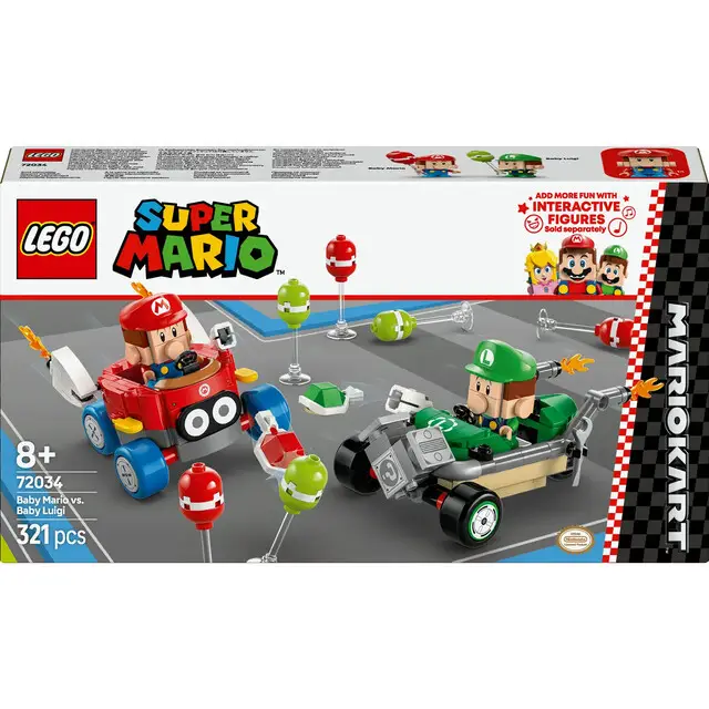 Superprijs Lego 72034 Super Mario Kart Kart Baby Mario vs Baby Luigi