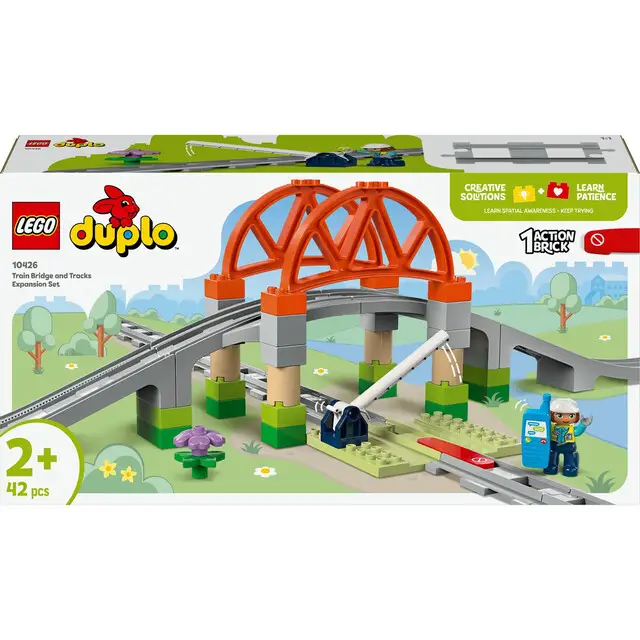 Lego 10426 Duplo Town Train Bridge and Tracks Expansion Set Modern