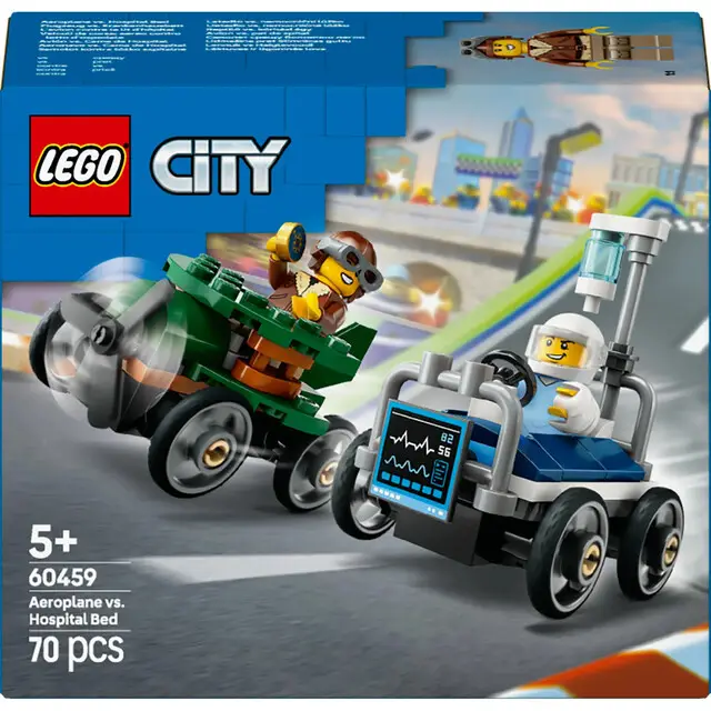 Snelle Levering Lego 60459 City Great Vehicles Airplane vs Hospital Bed Race Car Pack