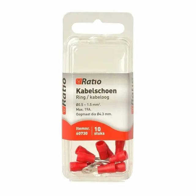 Kabelschoen oog BM=4mm 0,5-1,5mm² - 10st in blister In De Mode