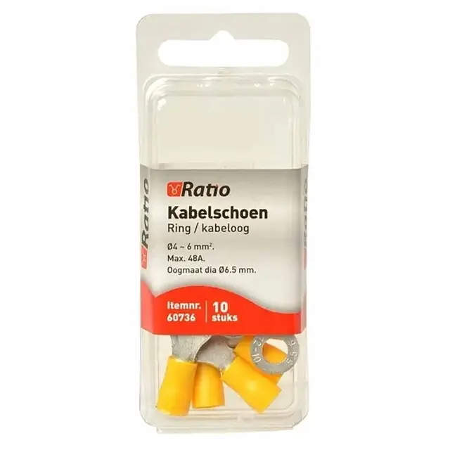 Kabelschoen oog BM=4mm 4-6mm² - 10st in blister Lage Kosten