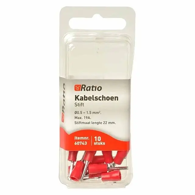 Must-Have Kabelschoen pen 12mm 0,5-1,5mm² - 10st in blister