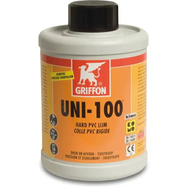 Koop Online Griffon PVC-lijm met kwast KIWA type Uni-100 label NL/FR - 250 ml