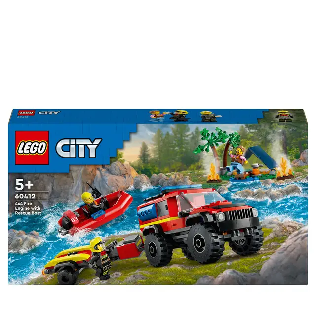 Tijdelijk Beschikbaar LEGO City 60412 - 4x4 brandweerauto met reddingsboot