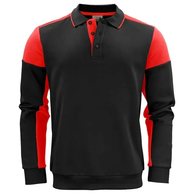Superprijs Printer Prime Polosweater zwart/rood - maat XXXL