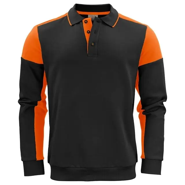 Nieuwe Collectie Printer Prime Polosweater zwart/oranje - maat XS