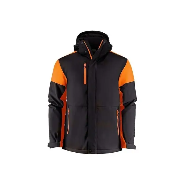 Handgemaakt Prime Padded Softshell Jas heren zwart/oranje - maat XXXL