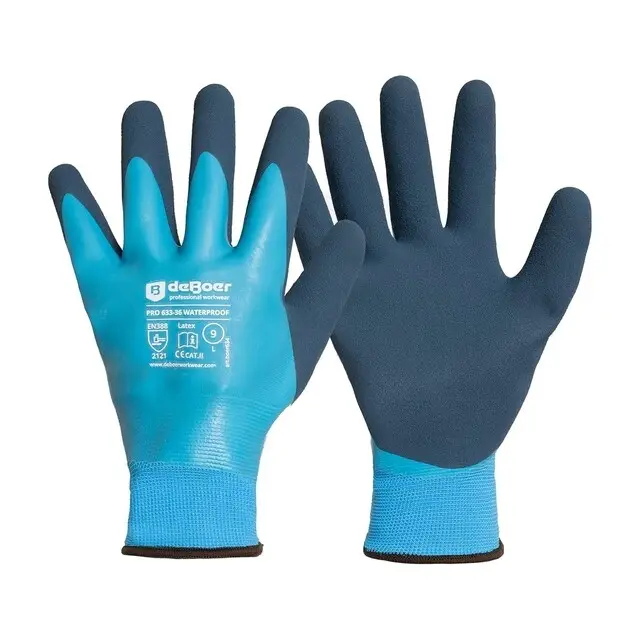 Wereldwijde Verzending De Boer Werkhandschoenen Pro Waterproof 633-36 Latex Blauw - maat XXL/11