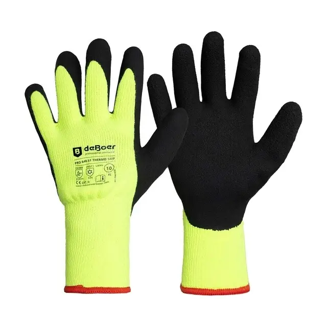 Laatste Kans De Boer Werkhandschoenen Pro Thermo Grip 648-51 Latex Fluor Geel - maat XXL