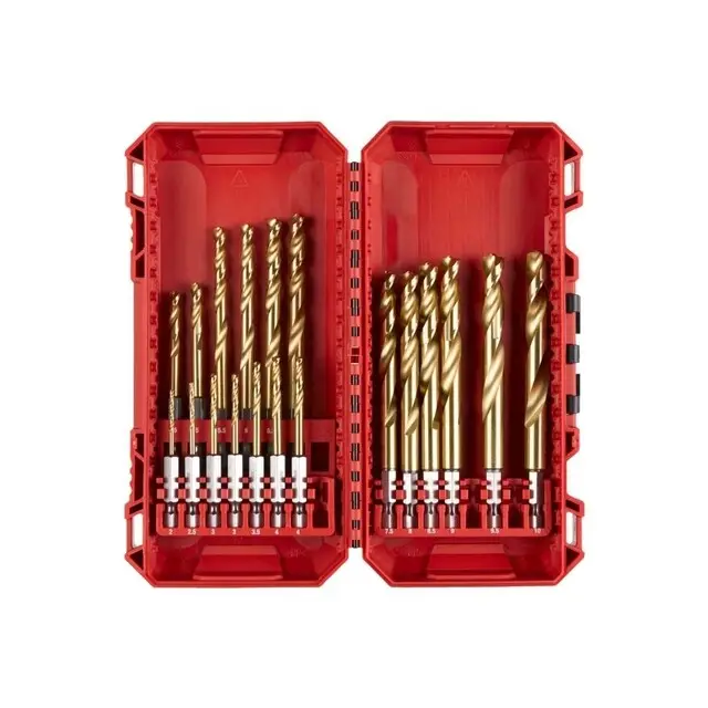 Direct Verzonden Milwaukee Metaalboren Set Hss-g Tin Red Hex Shockwave (19-delig)