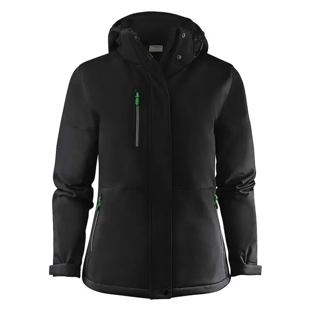 Fabrieksprijs Printer Softshell Jas Dames Zwart - Maat XS