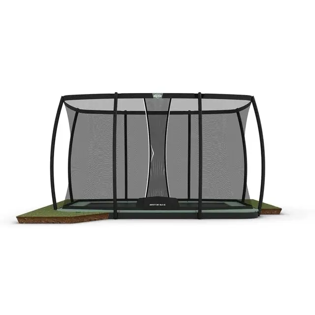 BERG Ultim Champion Eco FlatGround Trampoline 410 x 250 Groen - Met Veiligheidsnet Deluxe XL Hoge Kwaliteit
