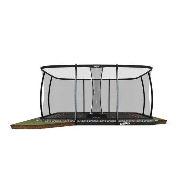 Bulkbestelling BERG Sports Ultim Pro Bouncer Trampoline Flatground 500 x 500Grijs - Met Veiligheidsnet XL