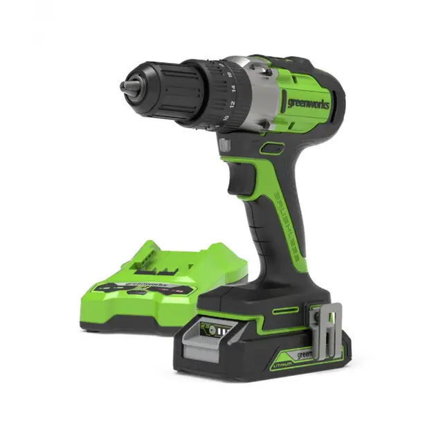 Greenworks 24V Borstelloze Klopboormachine 60Nm Kit Inclusief 1X2Ah Accu 2A Lader & Tas Uitverkoop