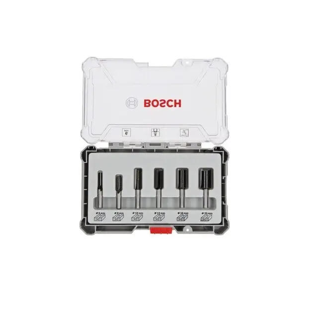 Bosch 6-delige Frezenset Rechte Schacht - 8 mm Voordeelprijs