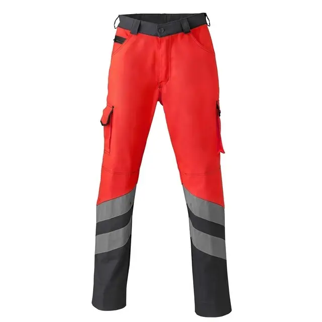 Shop Nu HaVeP Werkbroek High Visibility 8704 Fluor rood/charcoal grijs Maat 52