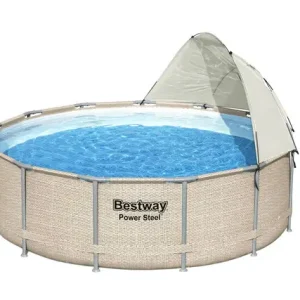 Goedkoop Bestway Flowclear Zwembadluifel Zonnescherm 3.05-5.49 m - Grijs