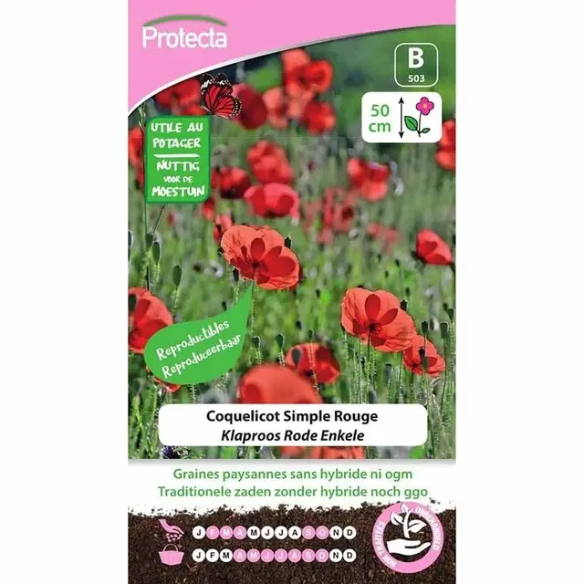 Exclusief Protecta Bloemzaden Klaproos Rode Enkele - Papaver