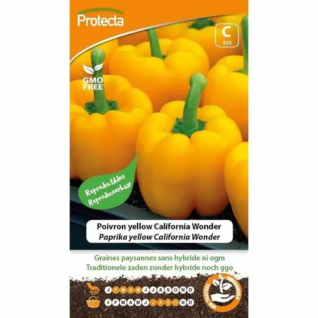 Aanbieding Protecta Groente Zaden Gele Paprika - California Wonder