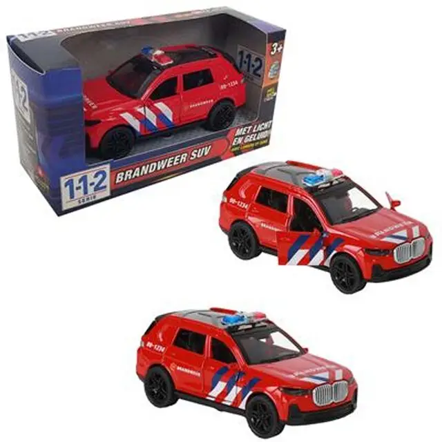 Gratis Retour 112 Brandweer Auto SUV 1:36 Met Licht+Geluid