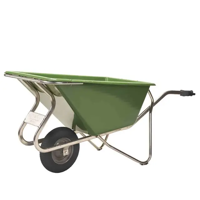 Matador Kruiwagen Noka 160ltr - Alu Frame - 1 Wiel - 6,5mm PP Bak Groen Trendy
