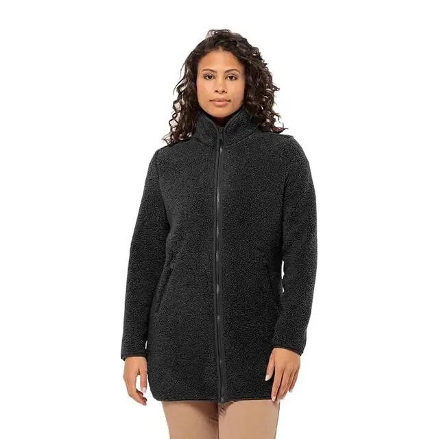 Jack Wolfskin High Curl Coat Black Dames - Maat S Bestel Nu
