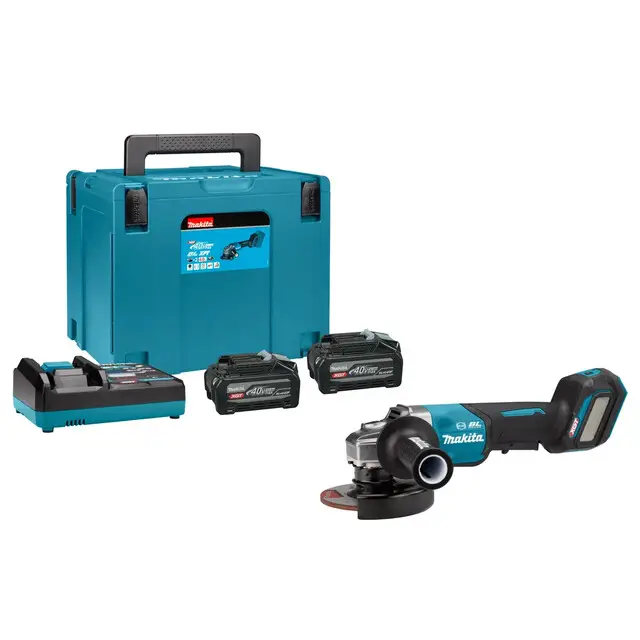 Lage Kosten Makita XGT 40 V Max Haakse Slijper 125mm 40 Ah Accu (2 St. BL4040F) Met Veiligheidsschakelaar