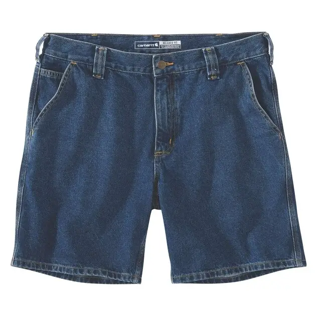 Plaats Bestelling Carhartt Heren Kort Werkbroek Ruime Pasvorm Blauw - Maat 34