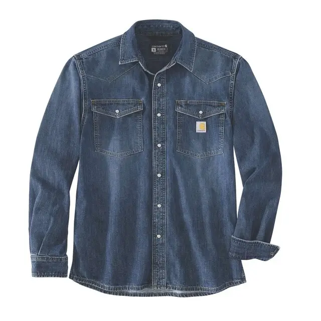 Betaalbaar Carhartt Heren Shirt Ruime Pasvorm Blauw - Maat S